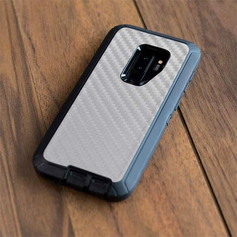 White Carbon Fiber Specialty Texture Material Otterbox Defender Galaxy Skin