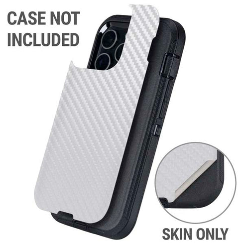 White Carbon Fiber Specialty Texture Material Otterbox Defender iPhone Skin