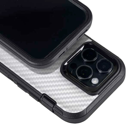 White Carbon Fiber Specialty Texture Material Otterbox Defender iPhone Skin
