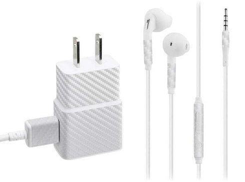 White Carbon Fiber Specialty Texture Material Phone Charger Skin