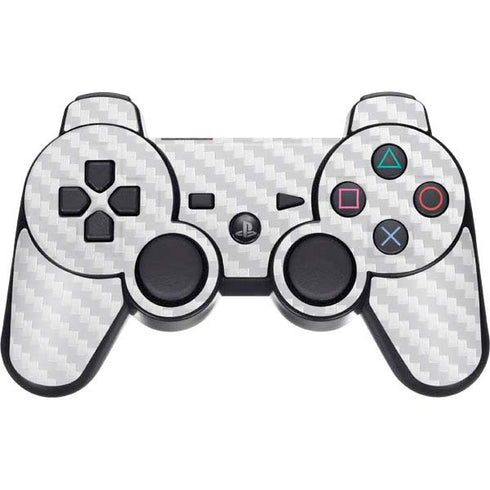 White Carbon Fiber Specialty Texture Material PS3 Dual Shock wireless controller Skin