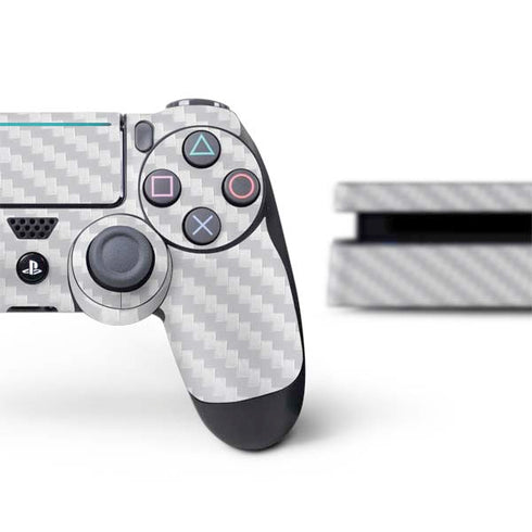 White Carbon Fiber Specialty Texture Material PS4 Slim Bundle Skin