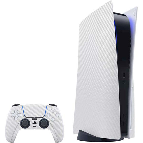 White Carbon Fiber Specialty Texture Material PS5 Bundle Skin