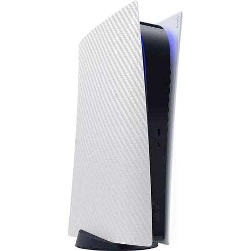 White Carbon Fiber Specialty Texture Material PS5 Digital Edition Console Skin