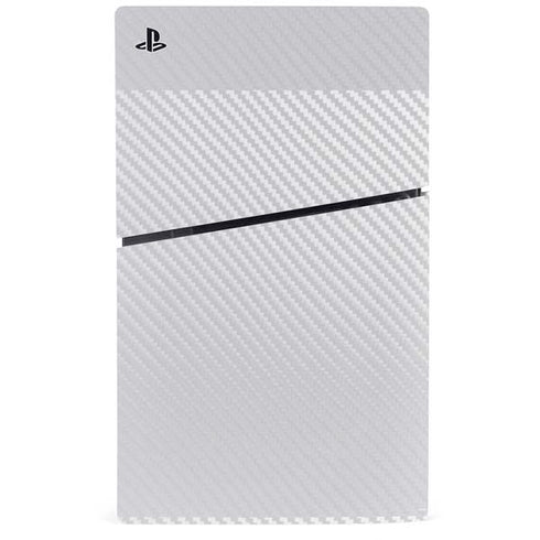 White Carbon Fiber Specialty Texture Material PS5 Slim Disk Bundle Skin