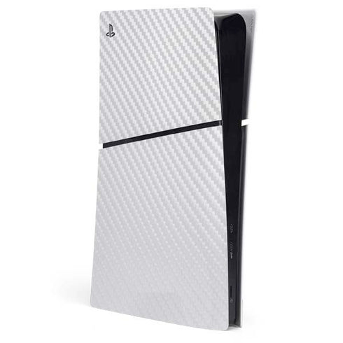 White Carbon Fiber Specialty Texture Material PS5 Slim Digital Edition Console Skin