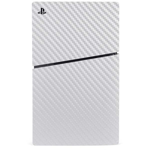 White Carbon Fiber Specialty Texture Material PS5 Slim Digital Edition Console Skin