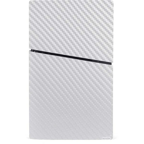 White Carbon Fiber Specialty Texture Material PS5 Slim Digital Edition Console Skin