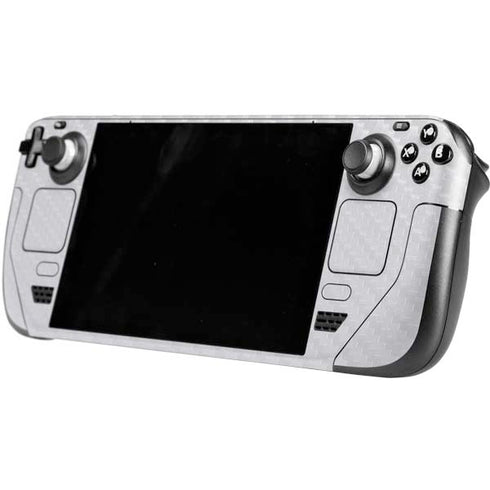 White Carbon Fiber Specialty Texture Material Steam Deck Handheld Gaming Computer Skin