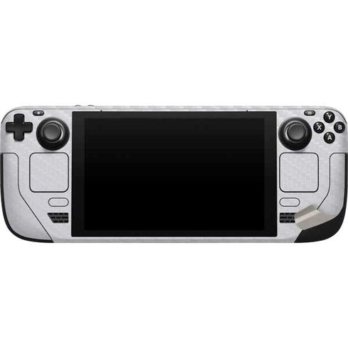 White Carbon Fiber Specialty Texture Material Steam Deck Handheld Gaming Computer Skin