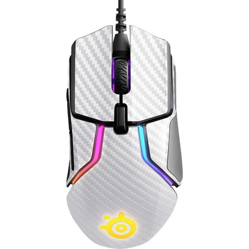 White Carbon Fiber Specialty Texture Material SteelSeries Rival 600 Gaming Mouse Skin