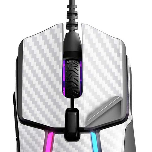 White Carbon Fiber Specialty Texture Material SteelSeries Rival 600 Gaming Mouse Skin