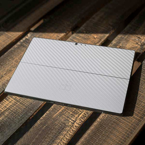White Carbon Fiber Specialty Texture Material Surface Pro 6 Skin