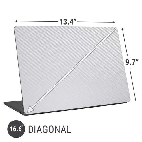 White Carbon Fiber Specialty Texture Material Universal Laptop 16.6in (13.4 x 9.7in) Skin