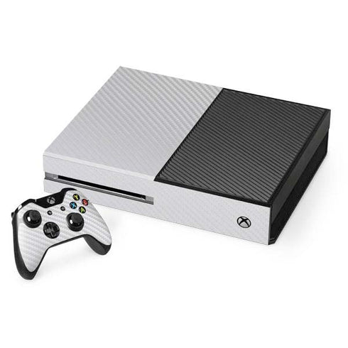 White Carbon Fiber Specialty Texture Material Xbox One Console and Controller Bundle Skin