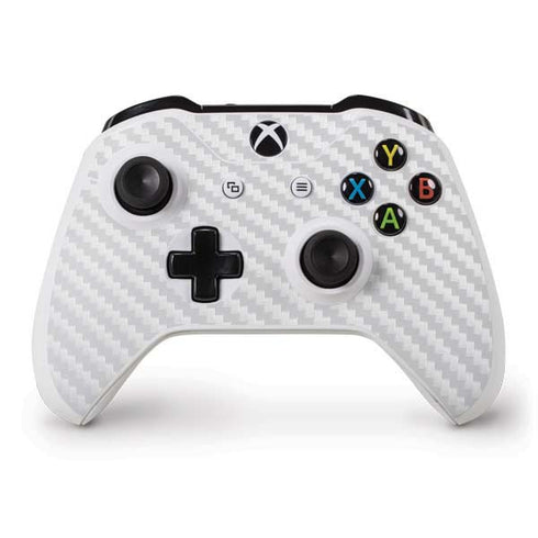 White Carbon Fiber Specialty Texture Material Xbox One S Controller Skin