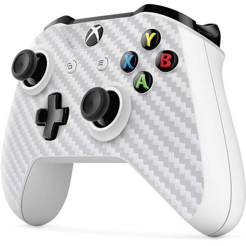 White Carbon Fiber Specialty Texture Material Xbox One S Controller Skin