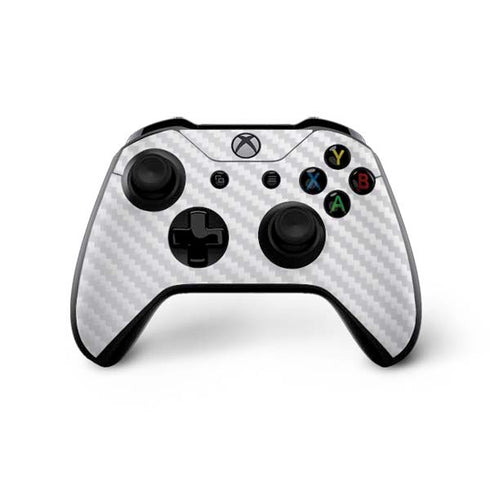 White Carbon Fiber Specialty Texture Material Xbox One X Controller Skin