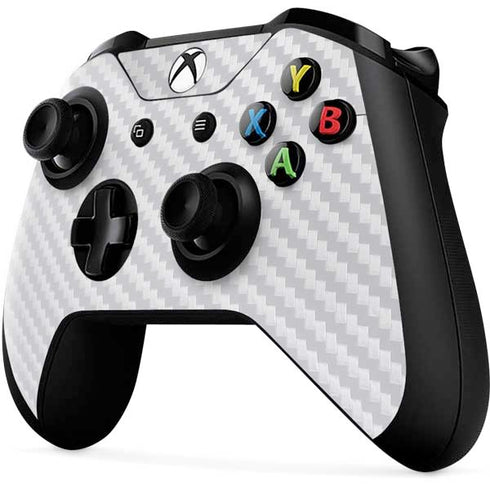 White Carbon Fiber Specialty Texture Material Xbox One X Controller Skin