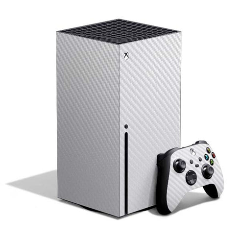 White Carbon Fiber Specialty Texture Material Xbox Series X Bundle Skin