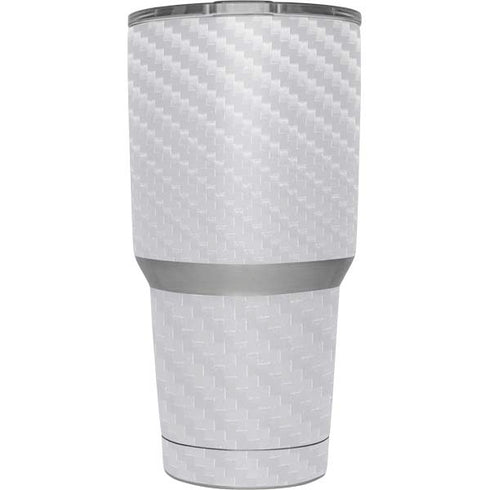 White Carbon Fiber Specialty Texture Material Yeti 30oz Rambler Tumbler Skin