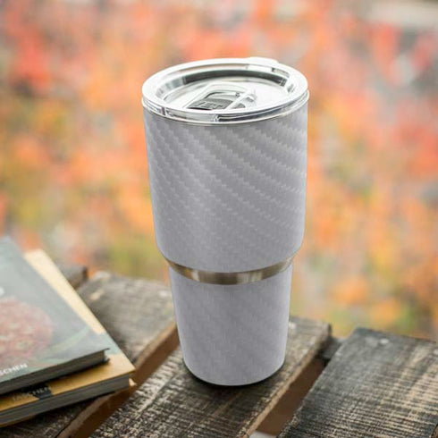 White Carbon Fiber Specialty Texture Material Yeti 30oz Rambler Tumbler Skin