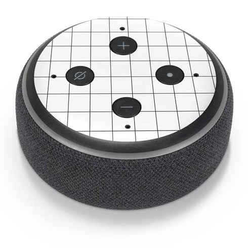 White Grid Amazon Echo Dot Skin