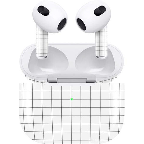 White Grid Apple AirPods (3rd Gen 2021) Skin