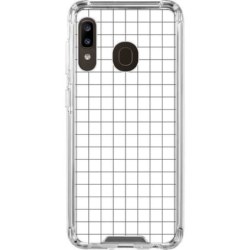 White Grid Galaxy A30 Clear Case