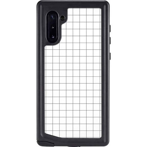 White Grid Galaxy Note 10 Waterproof Case