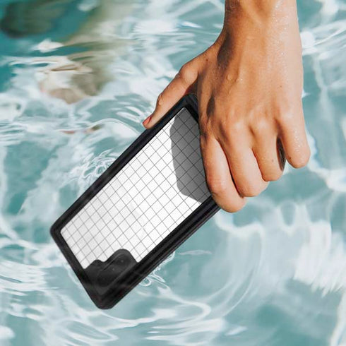 White Grid Galaxy Note 10 Waterproof Case