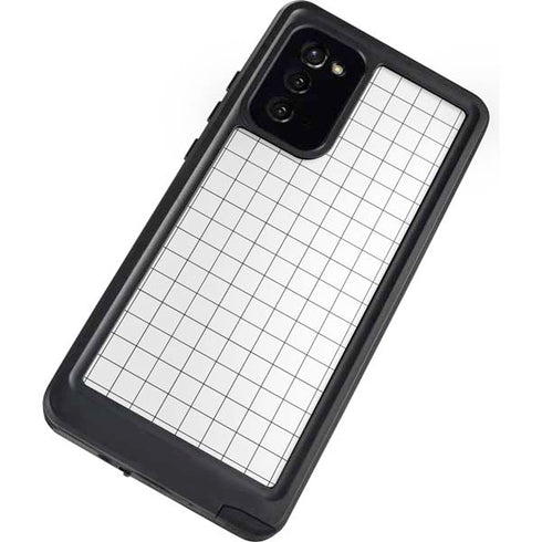 White Grid Galaxy Note20 5G Waterproof Case