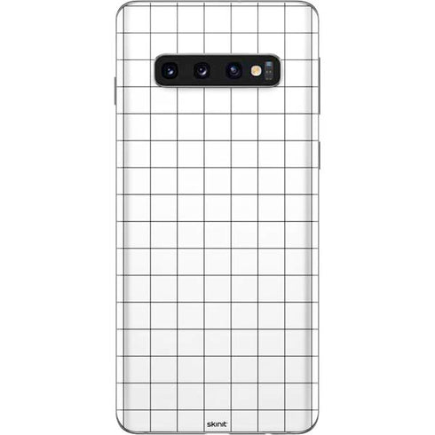 White Grid Galaxy S10 Skin