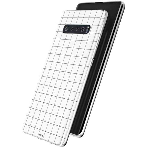 White Grid Galaxy S10 Skin