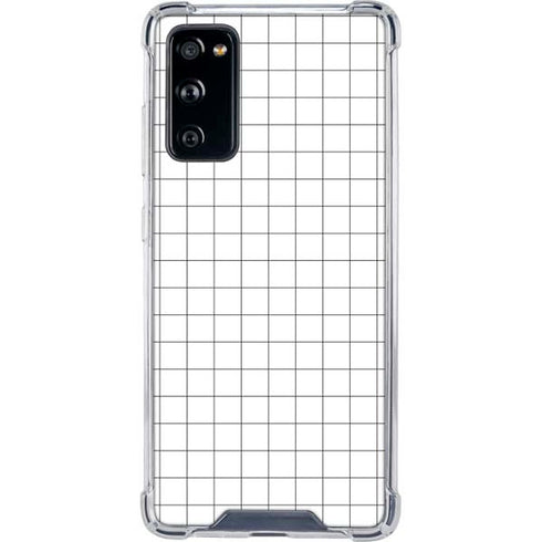 White Grid Galaxy S20 FE Clear Case