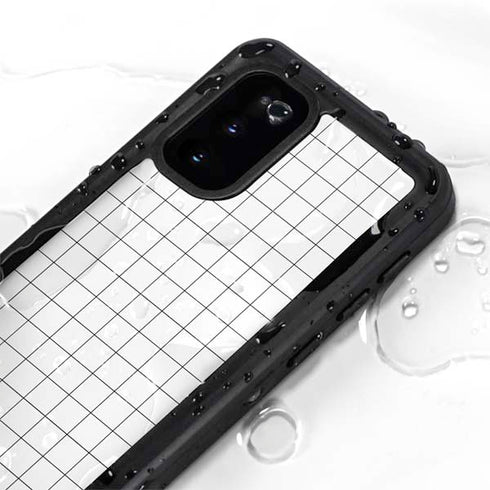 White Grid Galaxy S20 Waterproof Case