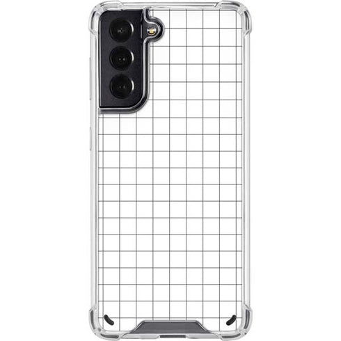 White Grid Galaxy S21 5G Clear Case
