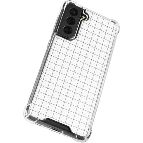 White Grid Galaxy S21 FE Clear Case