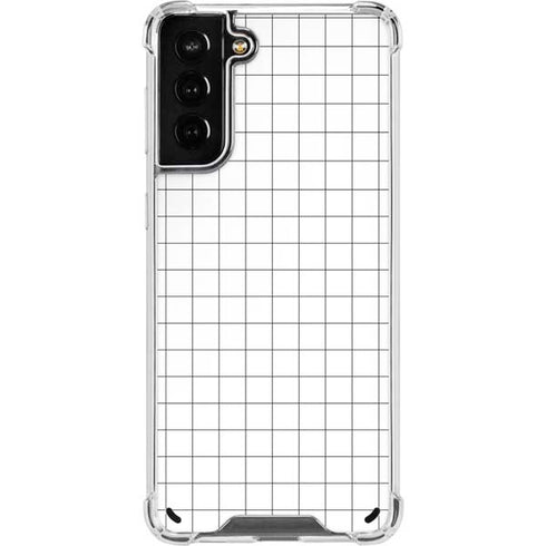 White Grid Galaxy S21 Plus 5G Clear Case