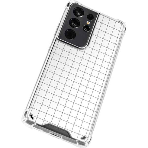 White Grid Galaxy S21 Ultra 5G Clear Case