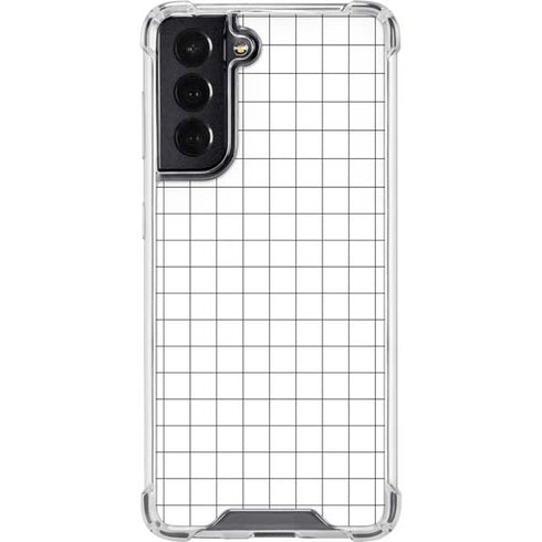 White Grid Galaxy S22 Clear Case