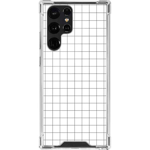 White Grid Galaxy S22 Ultra Clear Case