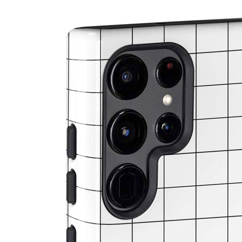 White Grid Galaxy S22 Ultra Pro Case