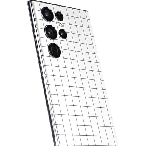 White Grid Galaxy S22 Ultra Skin