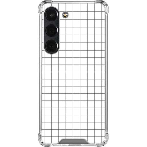 White Grid Galaxy S23 Clear Case