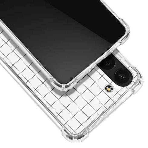 White Grid Galaxy S23 Clear Case