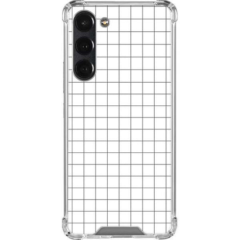 White Grid Galaxy S23 Plus Clear Case
