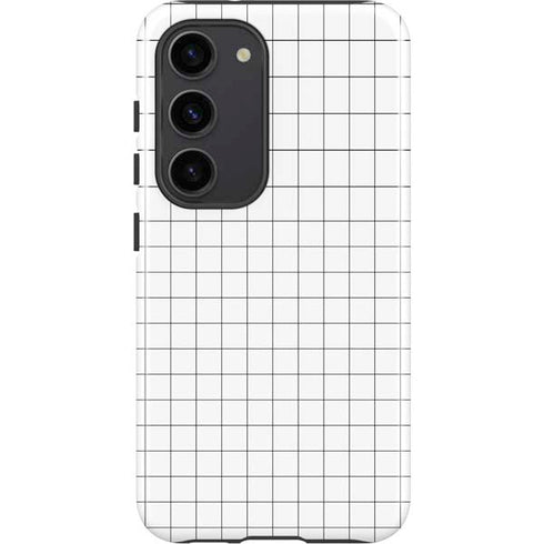 White Grid Galaxy S23 Pro Case