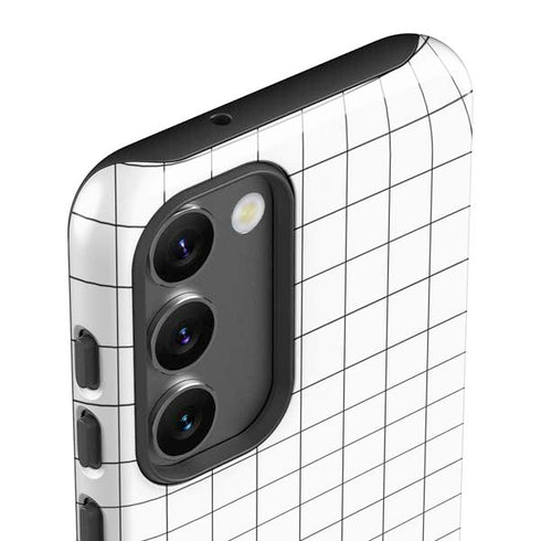 White Grid Galaxy S23 Pro Case