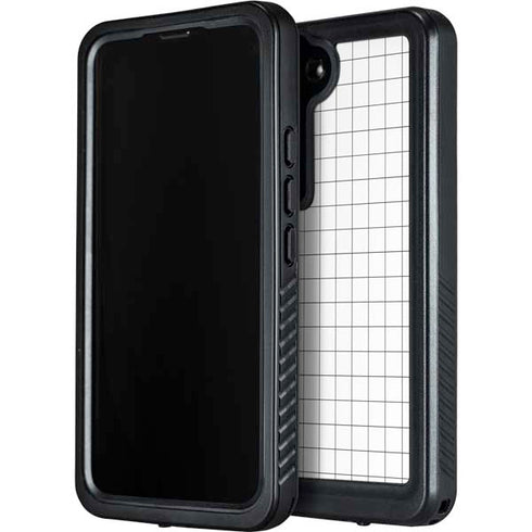 White Grid Galaxy S23 Waterproof Case